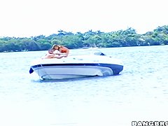 Britney Stevens and Lexi Love get a hard cock at the sea