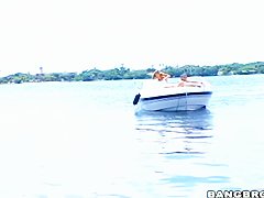 Britney Stevens and Lexi Love get a hard cock at the sea