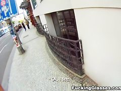 Blonde cutie tricked into outdoor sex