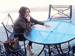 A beautiful girl is stood up by a real loser
