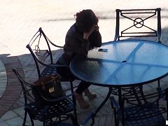 A beautiful girl is stood up by a real loser