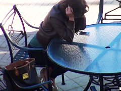 A beautiful girl is stood up by a real loser
