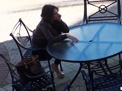 A beautiful girl is stood up by a real loser