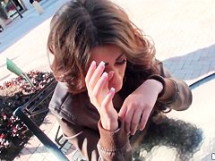 A beautiful girl is stood up by a real loser