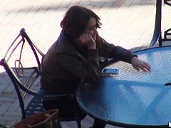 A beautiful girl is stood up by a real loser