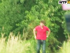 Nessa Devil goes outdoors for some cock-stroking and fuck