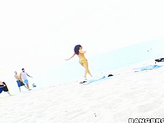 Three funny and busty curves spend time nice at the beach