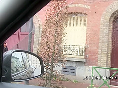 French redhead teen banged in public