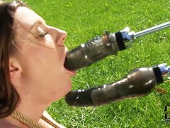 Samantha Bentley enjoying a double penetration from a mechanical monster