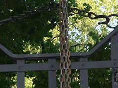 Hollie Hatton is being tied up hard by a man and dominated by hom