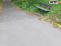 Blonde milf Claudia gets naughty in the woods