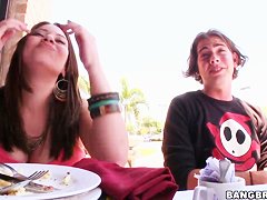 Hot latina Selena Castro gets filmed in restaurant