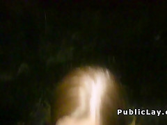 Blonde takes money for fifteen mins sex in public