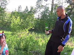 Albina & Ava & Taylor & Zoe in cute college girls making an outdoor party