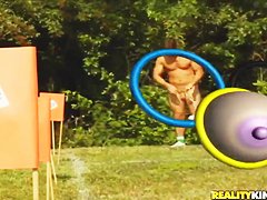 Strange contest between beautiful amateur girls
