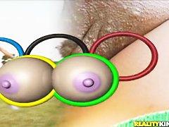 Strange contest between beautiful amateur girls