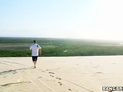 Amanda and Malli Abdallah get naughty on the beach