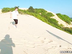 Amanda and Malli Abdallah get naughty on the beach