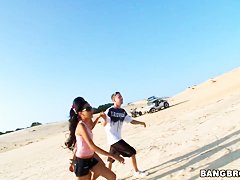 Amanda and Malli Abdallah get naughty on the beach