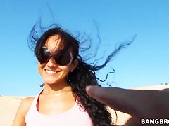 Amanda and Malli Abdallah get naughty on the beach