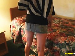 Hot read head Lindsey seduces Josh by showing him her laps and shoulders