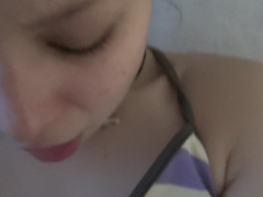 Eva in amateur girl wore xxx stockings while riding a pecker