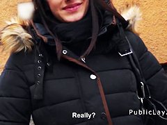 Hungarian cuttie from public banging for cash