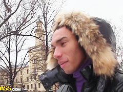 Hot redhead babe Payton getting public asshole penetration outdoors