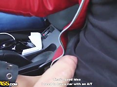Naughty Megan sucks her boyfriend's dick in the park