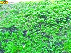 18 year old girl is giving a head outdoor