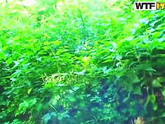 18 year old girl is giving a head outdoor