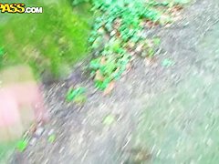 18 year old girl is giving a head outdoor