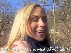 Czech student pays blonde for public sex