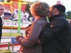 Sucking penis in public place is intriguing