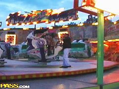 Sucking penis in public place is intriguing