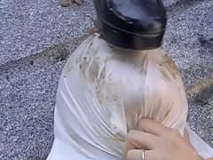 Sexy Spanish Slut Chiara fully exposed on the streets of Madrid