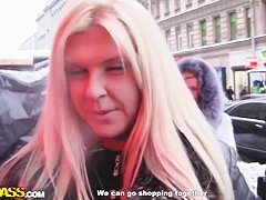 Attractive blonde Amy gets filmed in close up