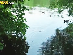 Russian chick Masha gets assfucked in the forest