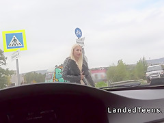 Huge tits and ass teen fucks outdoor