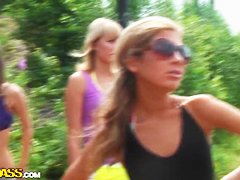 Exciting hot picnic with sexy Russian teen whores!