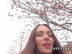 Russian babe flashing panties in public