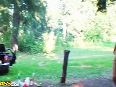 Crazy outdoor sex party during a picnic casting Olympia and Roxi