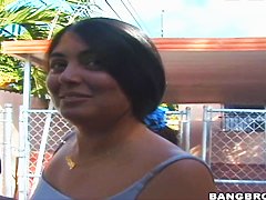 Modest and innocent-looking Cuban chick with cheeky and hardcore backside