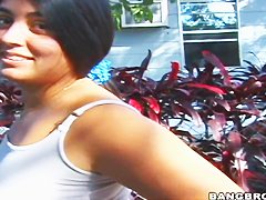 Modest and innocent-looking Cuban chick with cheeky and hardcore backside