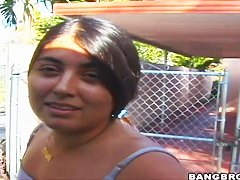 Modest and innocent-looking Cuban chick with cheeky and hardcore backside