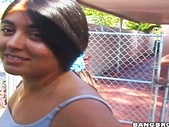 Modest and innocent-looking Cuban chick with cheeky and hardcore backside