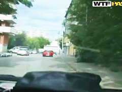 Giving wild blowjob in the car delights sexy Yulia
