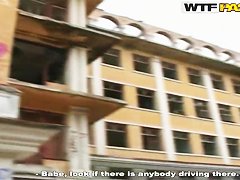 Giving wild blowjob in the car delights sexy Yulia