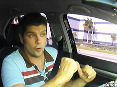 Sexy cute Sativa Rose in a car, a pure beauty to the eyes