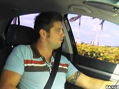 Sexy cute Sativa Rose in a car, a pure beauty to the eyes